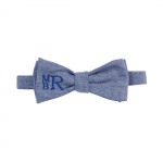 Chambray Bow Tie ~Enjoy this chambray bow tie that makes a stylish statement. Pair it with your favorite shirt for a classic look.  Chambray Material Self-Tie Adjustable Neck Monogram Shown: Stacked Font/Navy Blue Thread