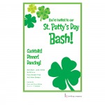 St Patty Flair Invitation ~Simply smashing St. Patty card with green clovers and green border. Proofs: You will receive a proof by the end of the next business day in order for you to view the layout
