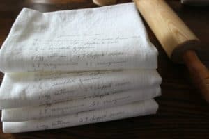 custom recipe tea towel