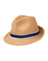 A classic straw fedora adds a touch of paradise to his sunny day look. Features grosgrain ribbon band. 100% Paper Straw. Inside Grosgrain Ribbon Trim. Spot Clean; Imported. Sunlight Splash.