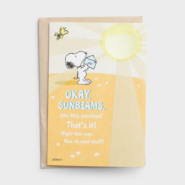 Peanuts - Get Well - Sunbeams - 6 Premium Cards Brighten someone's day when sending this encouraging