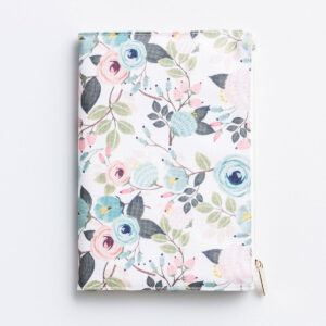 Floral Zip Pouch Journal - Peach This peach floral print canvas journal cover is perfect for writing down prayer requests