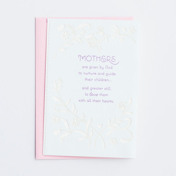 Mother's Day - Mothers Are Given by God - 1 Premium Card Express thoughts of love and appreciation to your mom with this lovely Mother's Day premium card from DaySpring.Cover:Mothers are given by God to nurture and guide their children...and greater still