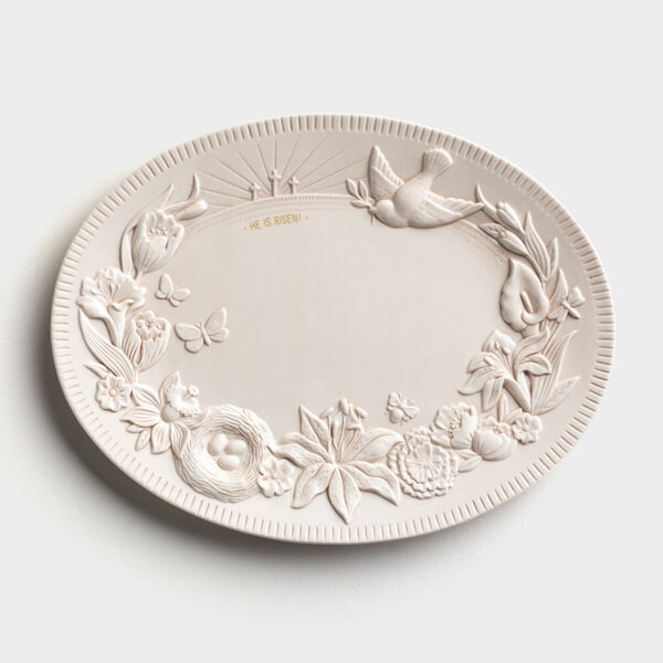 He Is Risen - Spring Platter The Spring Platter is a part of the Blessed Journey Collection. Designed with high quality earthen ware materials and function in mind