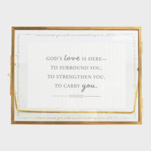 Everlasting Love - Picture Frame This beautiful metal frame is a wonderful way to commemorate a loved one. Leave the specially designed card in the frame or replace it with your favorite photograph of your loved on.Message:(On glass)I have loved you with an everlasting love. Jer 31:3(On card insert)God's love is here -to surround you